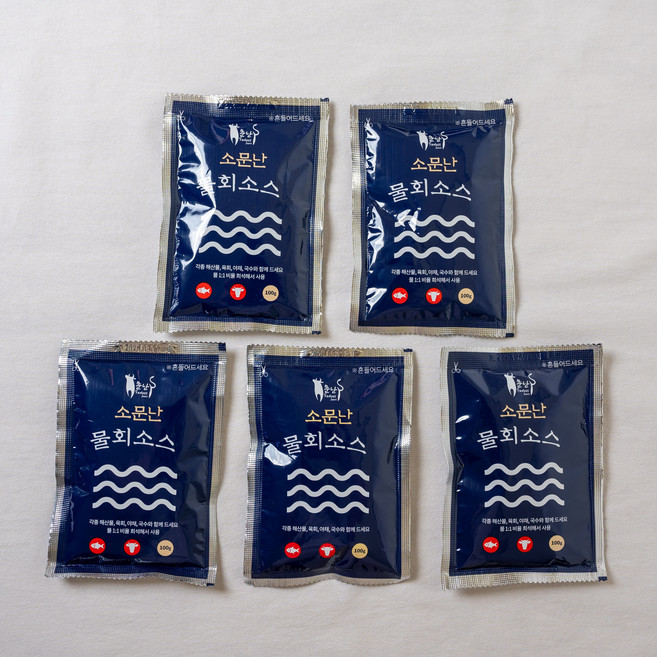 올패드 소문난 물회소스 100g (소량판매) 물육회 비빔국수양념 2배농축, 5개