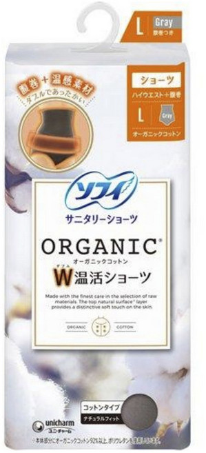 SOFY 蘇菲 雙重溫活棉質生理褲, 灰色