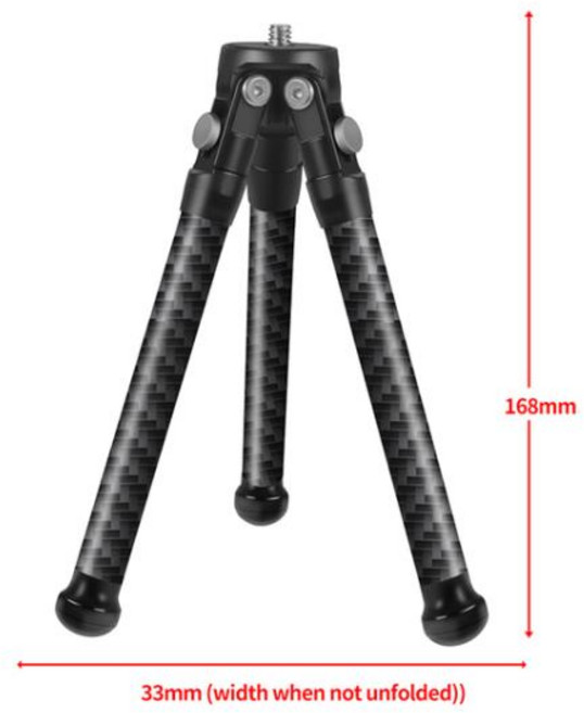 경량 탄소 섬유 미니 삼각대 확장 가능한 발 고프로 11 Insta360 X3 휴대폰 DSLR 카메라 스탠드 브래킷, 02 Mini Tripod B