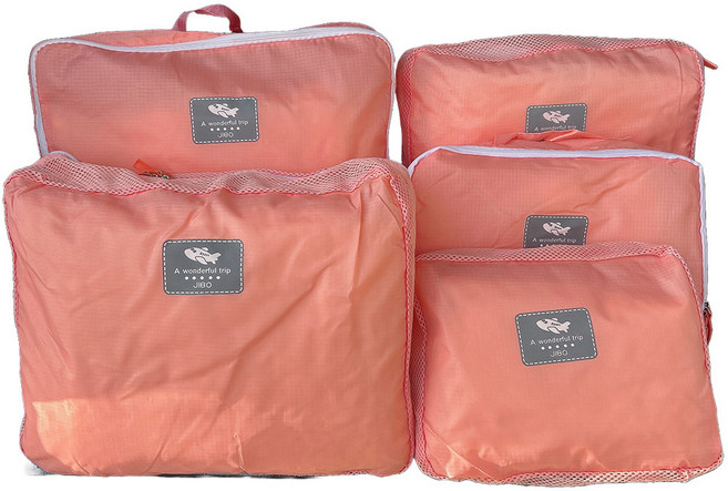 메쉬 파우치 5P 지퍼백 5종사이즈 캐리어 정리백 망사 주머니 가방