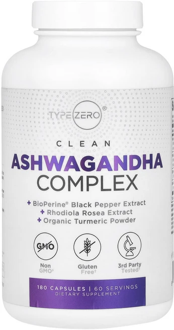 TypeZero 클린 아슈와간다 복합체 캡슐 180정, 1개 - 쿠팡