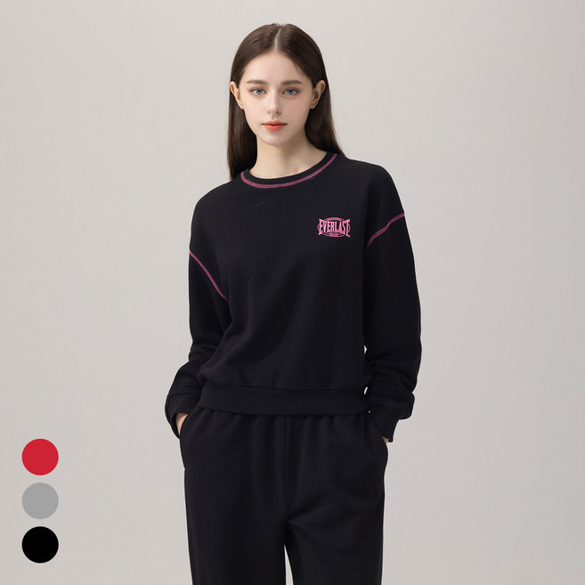 에버라스트 여성 맨투맨 미니쭈리 티셔츠 크롭 긴팔티