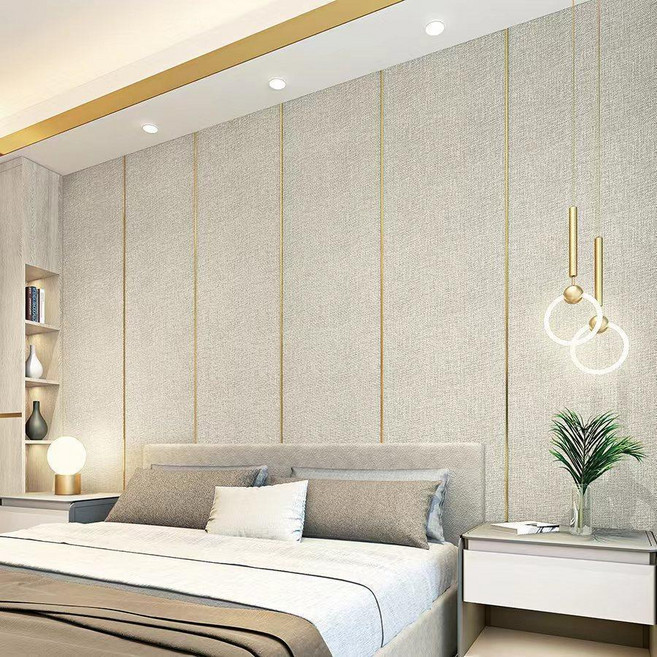 加厚亞麻自粘牆布 防水防潮 裝飾條 5mm 特厚真牆布 窄縫拼接 030, 【超厚】淺咖色 2.8米*0.65米,不帶裝飾條