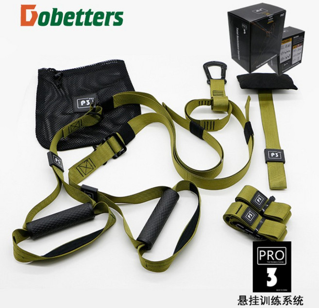 HOME GYM TRX P3-3 Pro 競技版拉力繩 懸吊繩 阻力繩, 1個, 競技版拉力繩【軍綠色】, 軍綠色