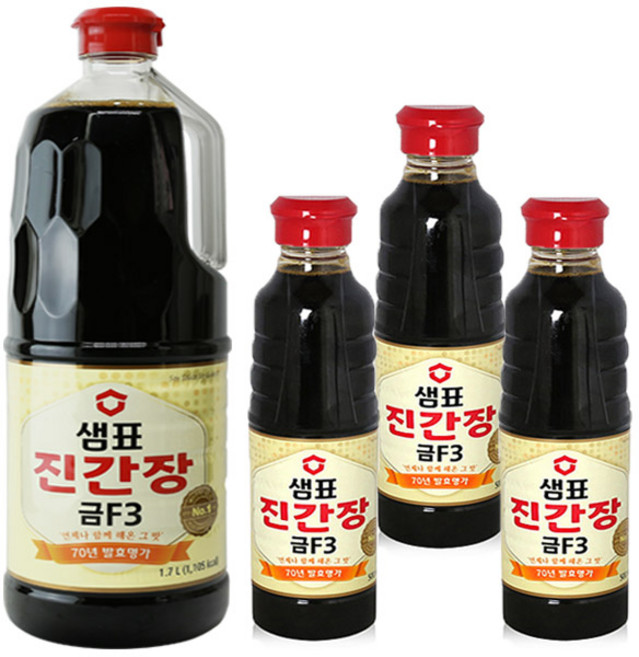 샘표 진간장 금F-3 1.7L+( 500ml 3개) 3.2L 1세트, 1개, 1개