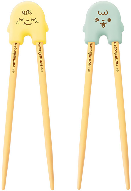 마더스콘 라이스투씨유 교정젓가락 2종 세트, 옐로우 + 민트, 헬퍼 2p + 젓가락M 2p, 1세트