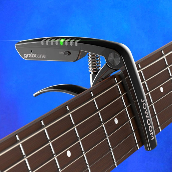 카포와 튜너가 하나로 그랩튠 CT-100 / 통기타 우쿨렐레 일렉기타 충전식 카포 튜닝기 튜너 조율기, BLACK, 1개