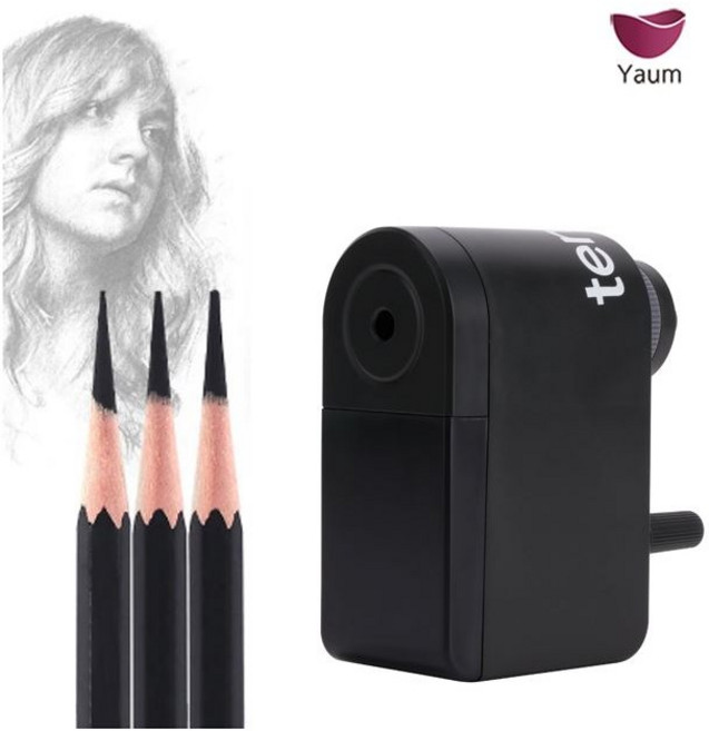 전문가용 3단계 심조절 연필깎이 미술 사무용 수동, 1개