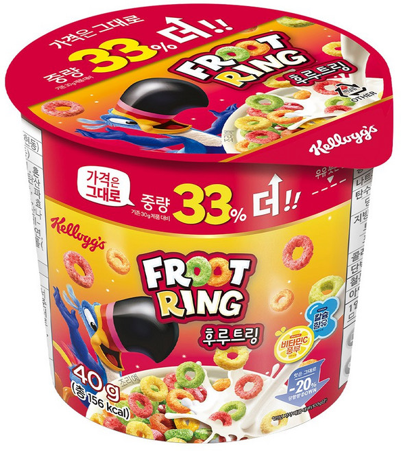 켈로그 후루트링 컵 시리얼, 30g, 6개