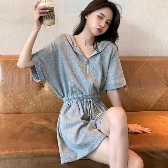 뉴욕멋쟁이 세레나 반집업후드 점프수트