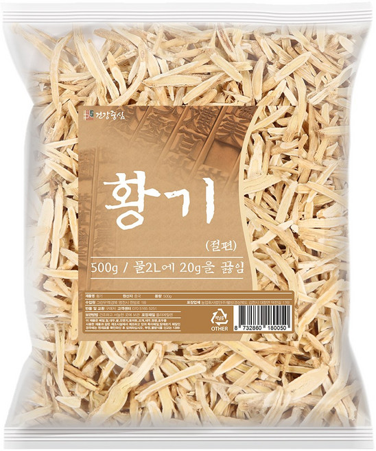 건강중심 말린 황기 절편 건 황기뿌리, 1개, 500g