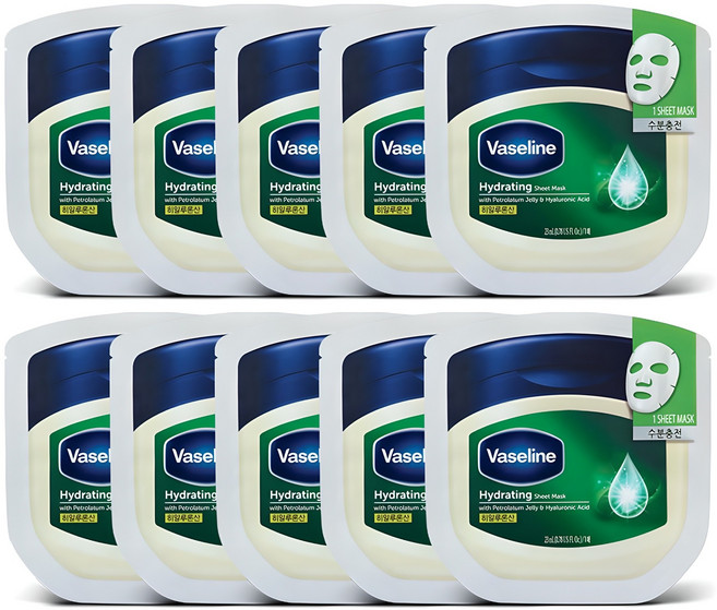 바세린 수분 시트 마스크, 1개입, 10개