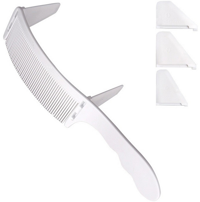 1/2구성 NEW 셀프 헤어 컷트 커브빗 틴닝 빗 도구 곡선 브러쉬, 1개, 화이트