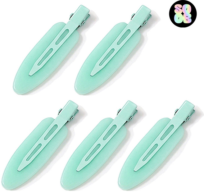 5개세트 메이크업핀 쥬스 파스텔컬러 6.8cm 백스테이지핀 헤어 핀 앞머리 머리삔 헤어클립, 1세트, 민트5p