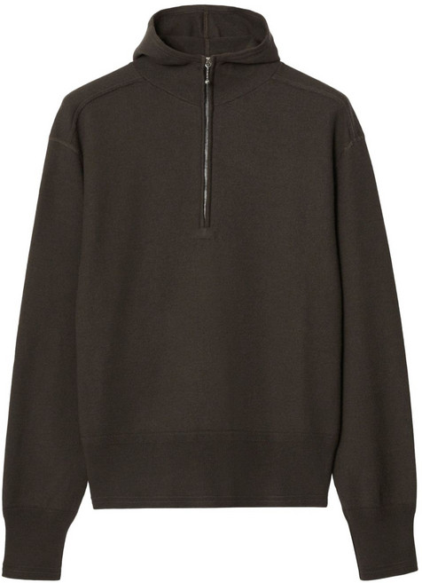 버버리 하프 지퍼 울 후디