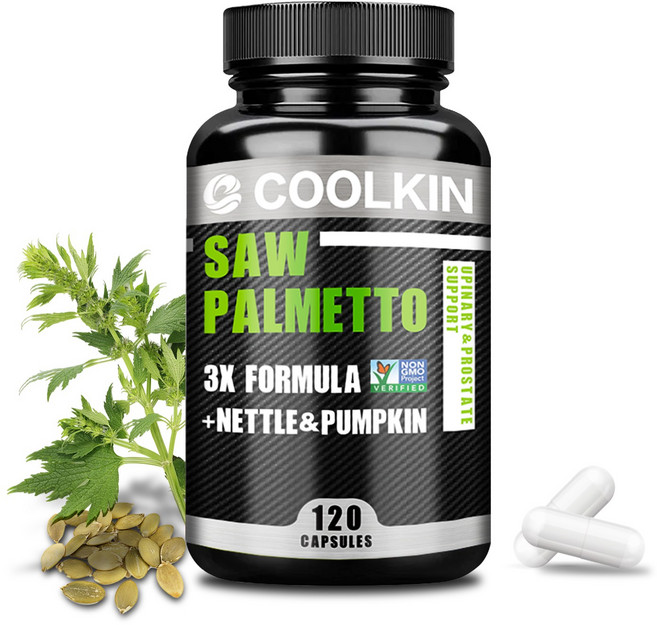쏘팔메토 1020mg - 쐐기풀 호박씨 - 전립선 및 요로 지원, 3개, 120정