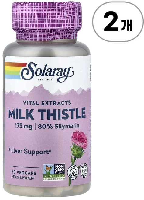 솔라레이 바이탈 추출물 밀크씨슬 Solaray Vital Extracts Milk Thistle 60정, 2개 - 쿠팡