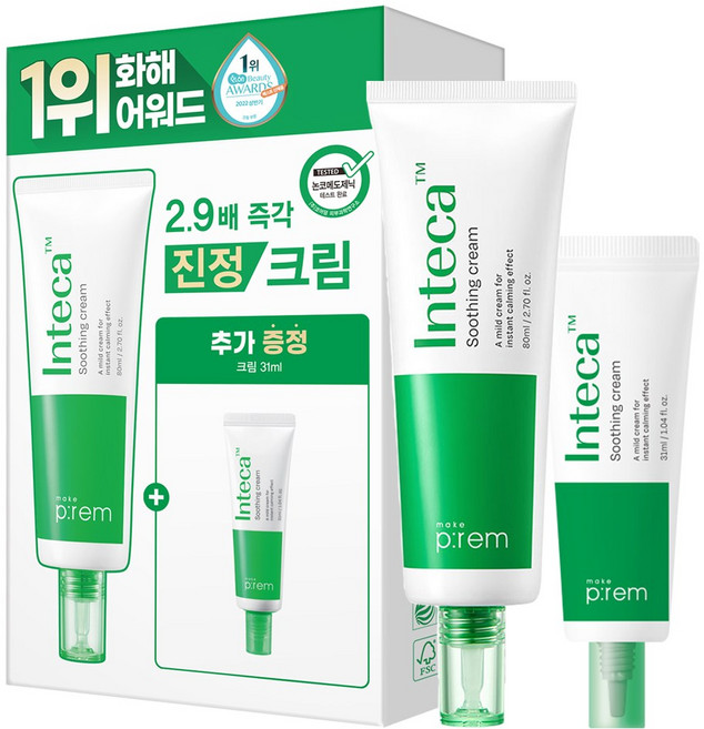메이크프렘 인테카 수딩크림 기획 (80ml+31ml), 1개