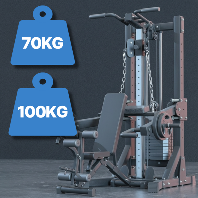 루모짐 올인원 홈짐세트 가정용 랫풀다운 멀티 파워랙 벤치프레스 케이블 고중량 전신운동, 벤치 미포함, 70kg