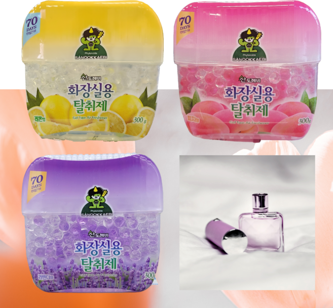 산도깨비 화장실용 탈취제, 300g, 5개, 피치향