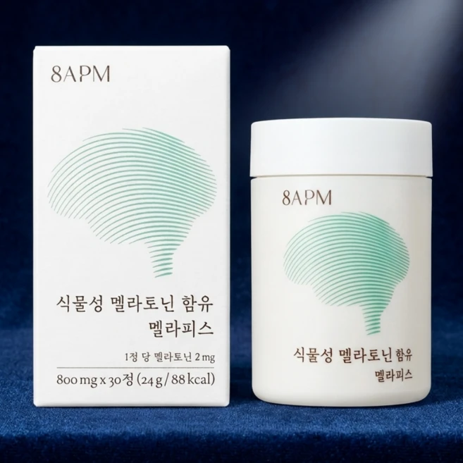 8APM 멜라피스 식물성 멜라토닌 2mg 수면케어 꿀잠 영양제, 30정, 1박스 - 쿠팡