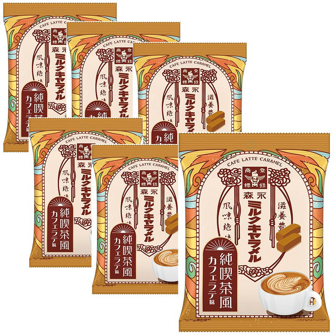 모리나가 밀크 카라멜 카페라떼맛, 6개, 69g