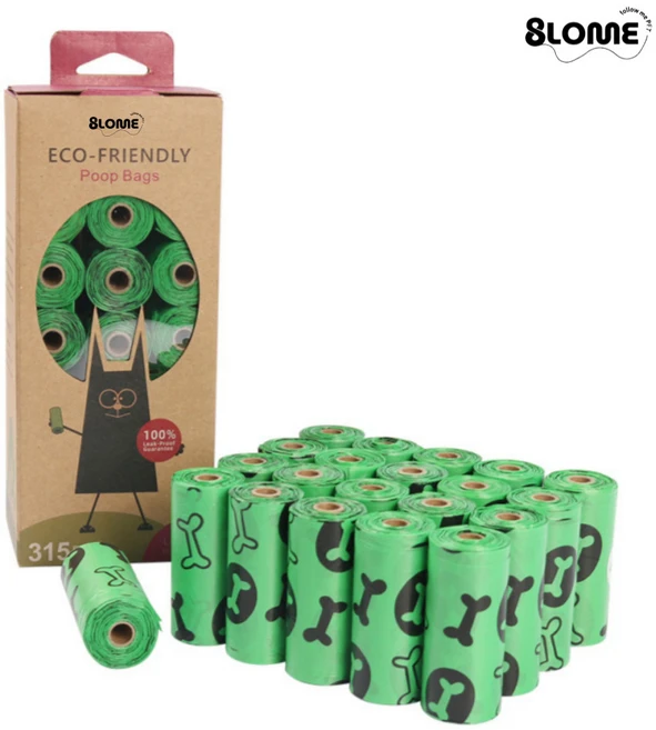 8LOME 강아지 풉백 친환경 생분해 배변봉투 똥봉투 315매, 1박스, 315개입, 그린뼈다귀 - 쿠팡