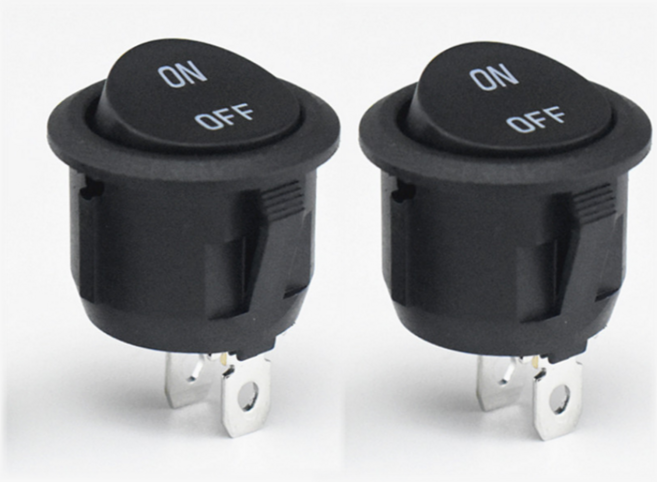 포그디 원통 사각 온오프 시소 토글스위치, 원통 블랙, 2개