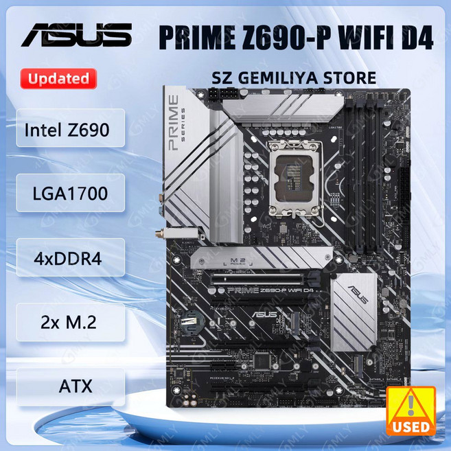 ASUS PRIME Z690 13900F ATX D4 인텔 I9 지원 마더보드 DDR4 1700 WIFI I7 14700 14900 13700F 128GB, 1개