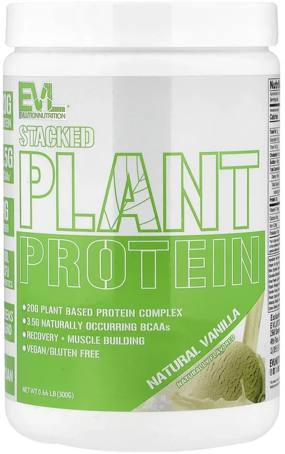 매우편하고 EVLution Nutrition Stacked Plant Protein 천연 바닐라 300g(0.66lb) 끝내주게잘나가는상품, EVLutionNutritionStackedPlantP, 300g, 1개 - 쿠팡