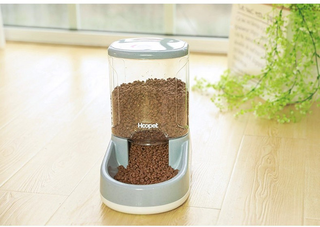 무전원 반려동물 자동 급식기 / 전원 없이 자동 사료 공급, 파란색, 1개, 3.8L