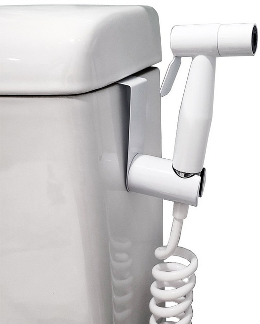 욕실스프레이건 화이트 3.5M 1세트/스프레이건 + 스프링 호스 + 변기 걸이 + 황동 T 밸브 + 접착식거치대, 스프레이건 화이트 3.5M 세트+접착식거치대, 1개