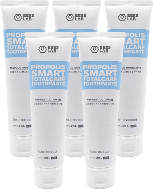 비즈랩 프로폴리스 스마트 토탈케어 치약, 200g, 5개