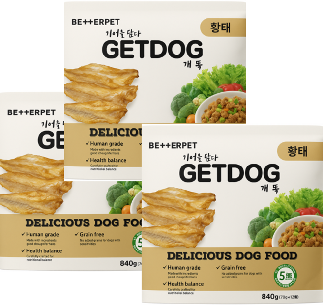 베러펫 개똑 강아지습식사료 강아지사료 주식 파우치, 참치, 70g, 72개