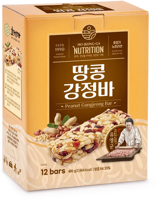호정가 땅콩강정바 (12개입), 1개, 480g - 쿠팡