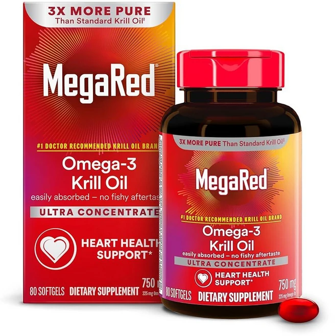메가레드 울트라 오메가3 크릴 오일 750mg 캡슐 80정, 메가레드 울트라 오메가3 크릴 오일 750mg 캡슐 8, 1개 - 쿠팡