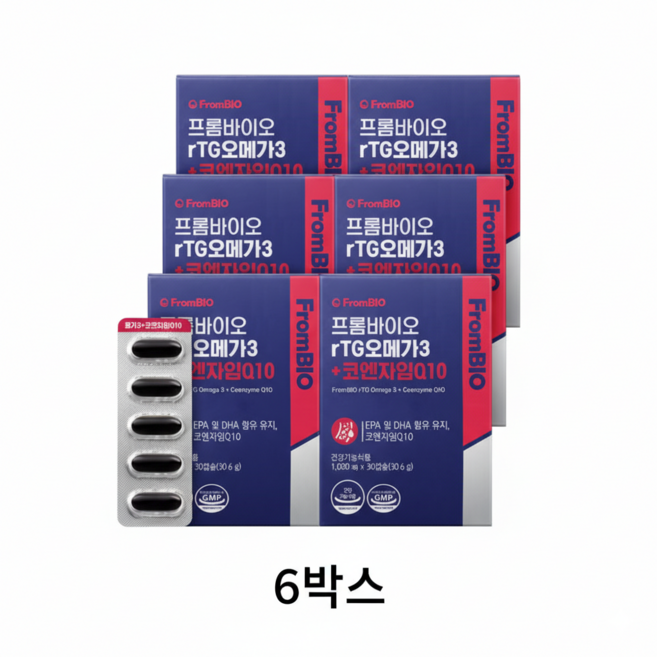 프롬바이오 rTG오메가3 + 코엔자임Q10 30.6g, 30정, 6박스