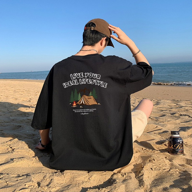 남자 반팔티 오버핏 빅사이즈 프린팅 티셔츠