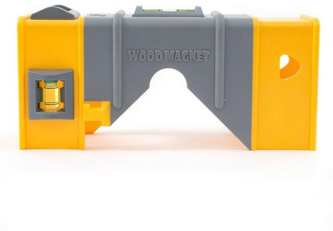 Swanson Tool Co 자석 포스트 수평계 옐로우 (PL001M), Wood Magnet® 레벨, 옐로우 및 그레이