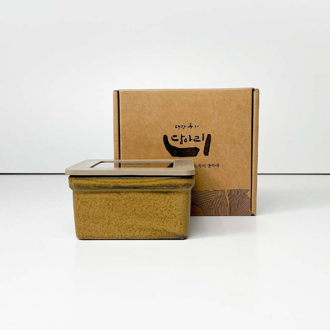 당아리 냉장고 정리 사각 옹기 항아리 김치통 반찬통 김장 선물세트, 소형, 1개, 500ml