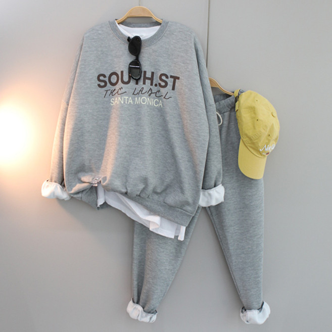 달콩 여성 사우스레터링트레이닝세트(기모)