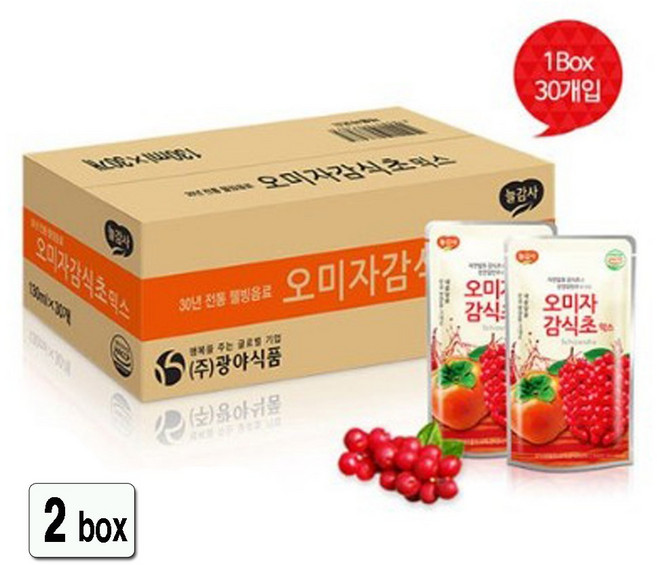 광야식품 오미자감식초믹스, 130ml, 60개