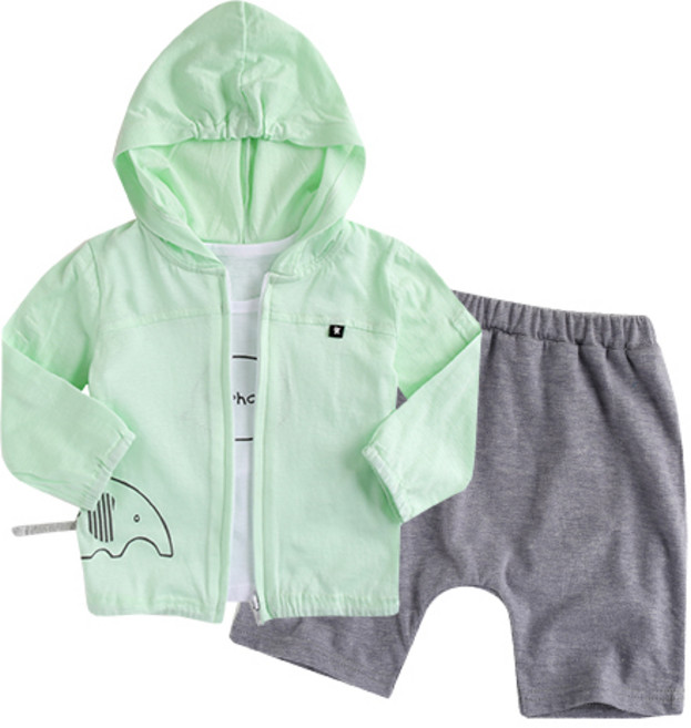 그린베베 국내생산 코끼리 후드점퍼 3종셋트