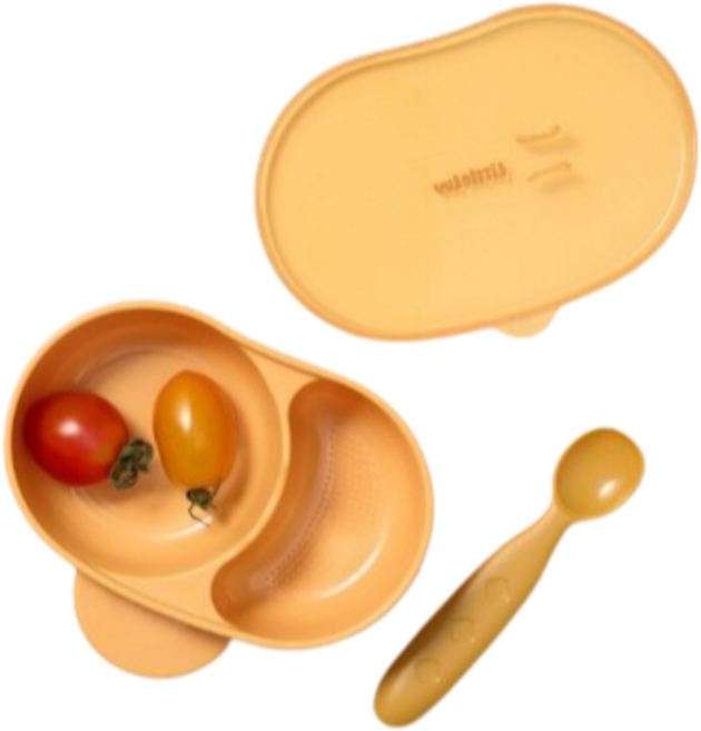 락앤락 리틀럽 휴대용 식기 & 스푼 세트, YEL 노랑, 1세트