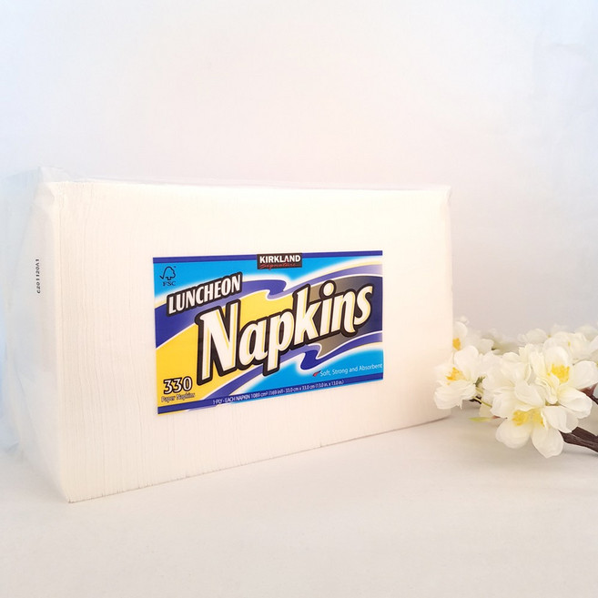 커클랜드 카페 베이커리 파티용 테이블 냅킨 330매, 화이트, 1세트