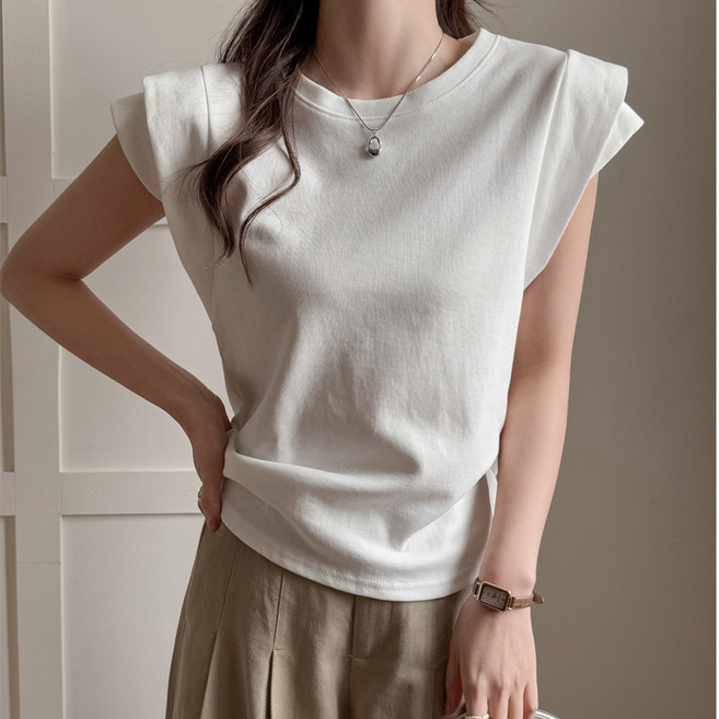 DUOMIHAN여성 민소매 티셔츠 패드 어깨 깔끔한 디자인 캐주얼WZS60401