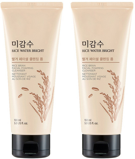 더 페이스샵 미감수 브라이트 쌀겨 클렌징 폼, 2개, 150ml