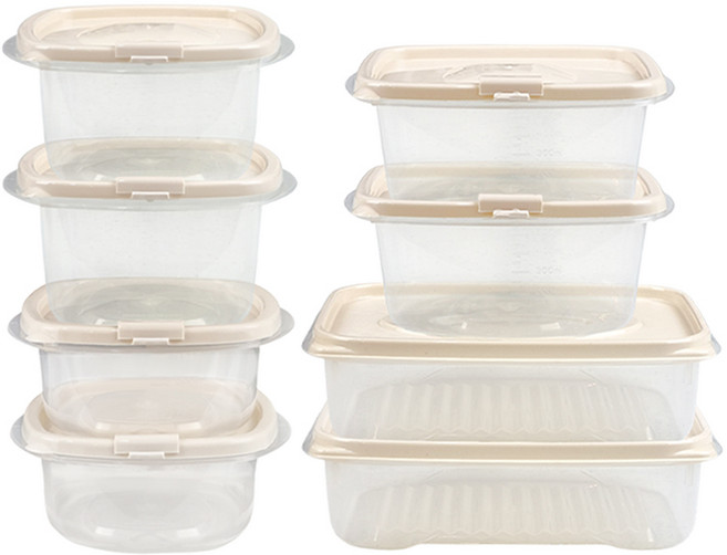 DAMDA 담다톡 프레시 혼합구성 전자레인지 보관용기 냉동밥, 1세트, 프리미엄8p혼합