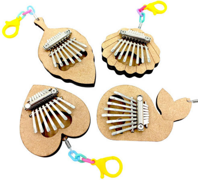 뉴 칼림바 키링(열쇠고리) 만들기 5개입, 하트