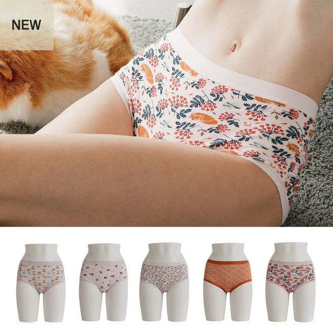 라페어 라페어 여우의 꿈 인견 나염 팬티 5종 컬렉션 LWWFW244 310097